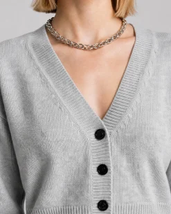 Cardigan en laine mérinos et cachemire bleu