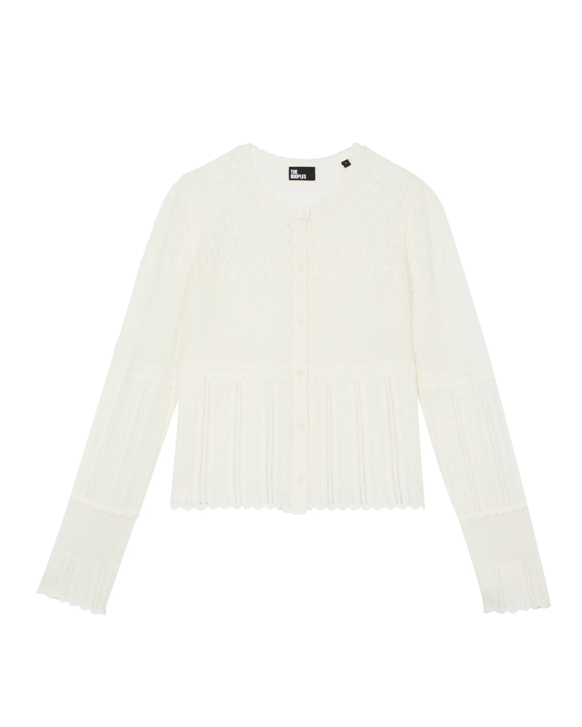 Cardigan en maille ajourée écru