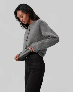 Cardigan en mohair mélangé gris