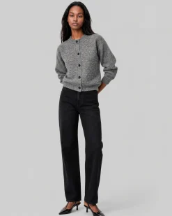 Cardigan en mohair mélangé gris