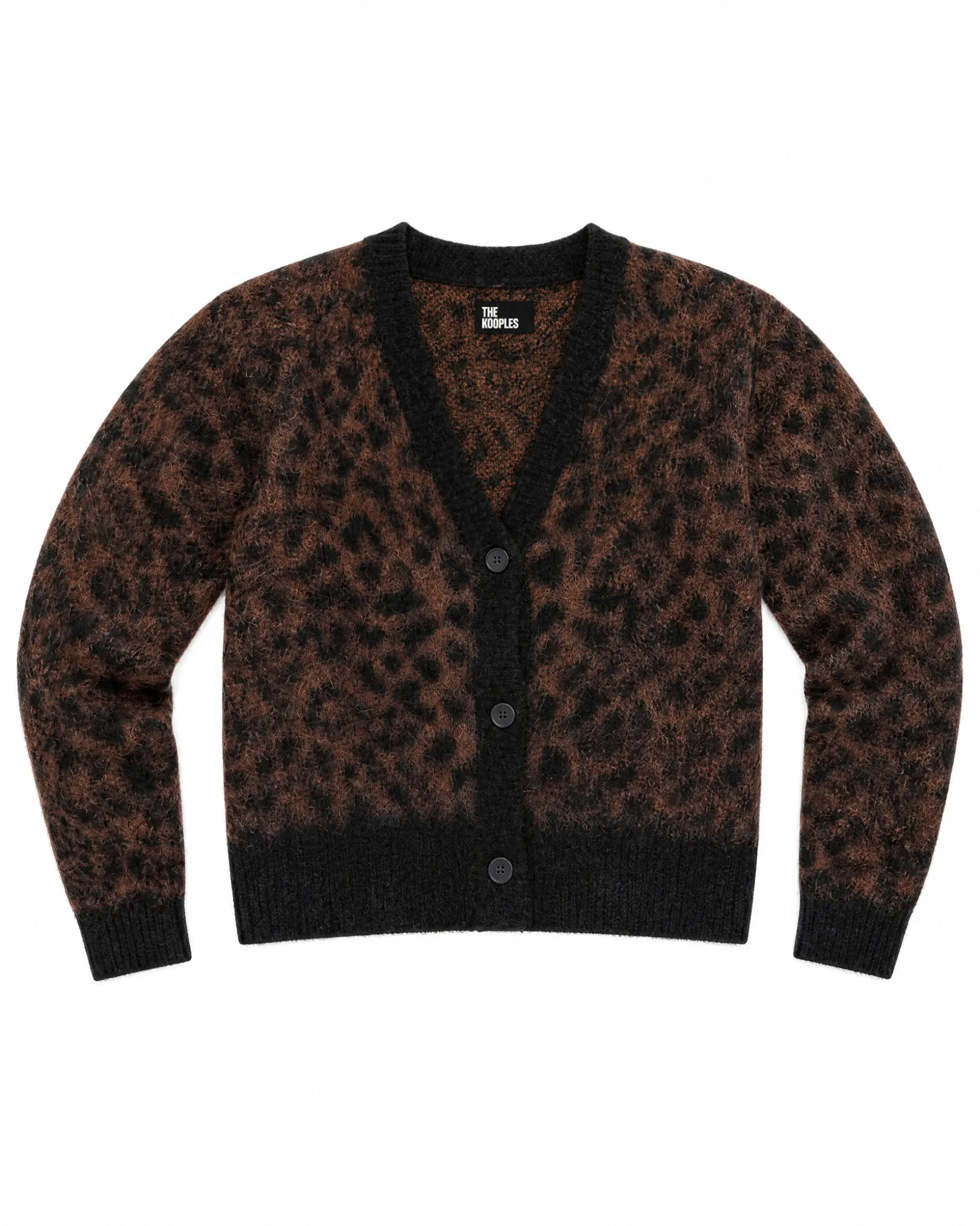 Cardigan en mohair mélangé motif léopard