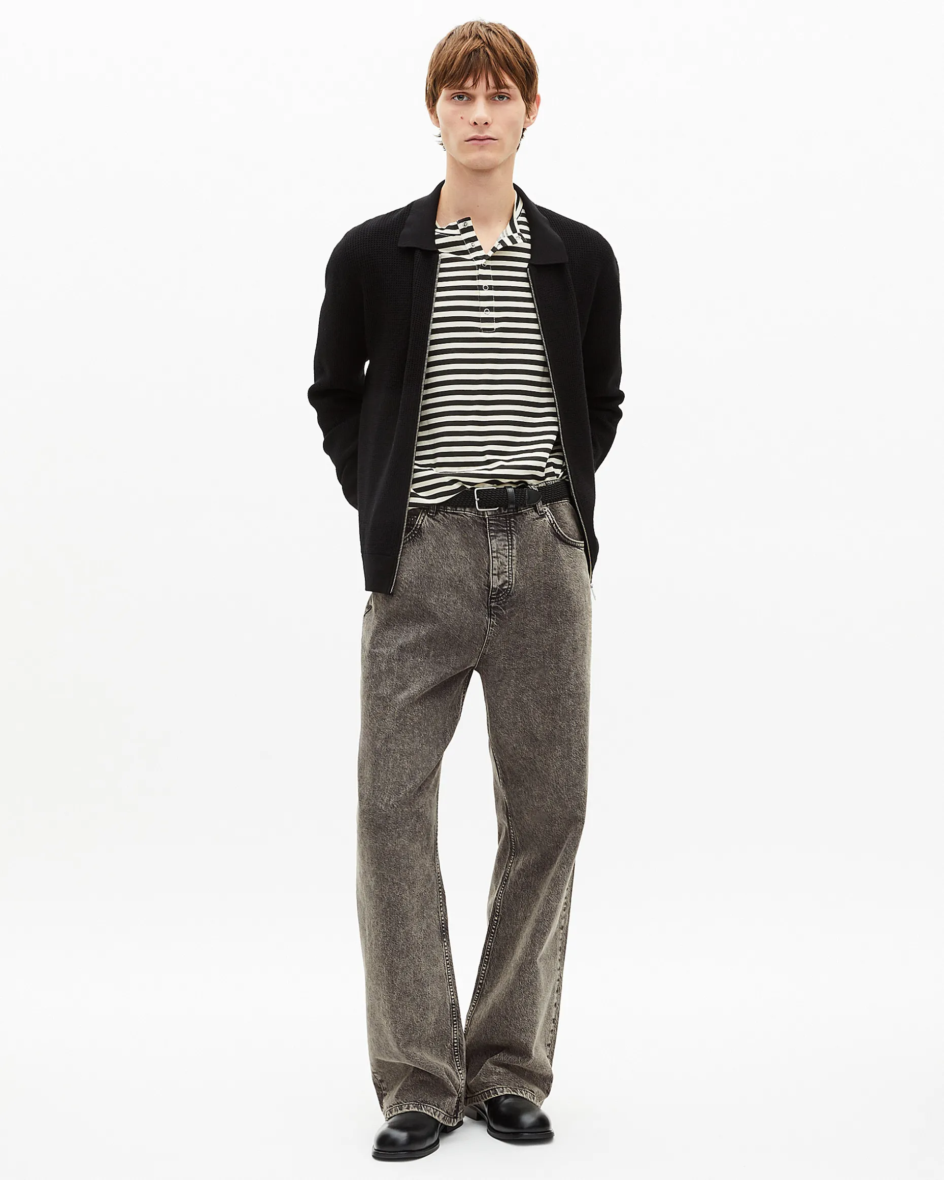 Cardigan en nid d'abeille noir