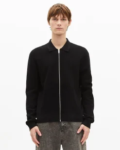 Cardigan en nid d'abeille noir