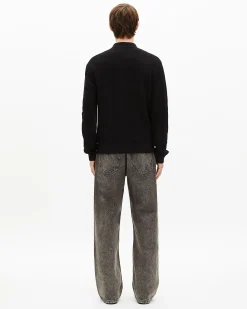 Cardigan en nid d'abeille noir