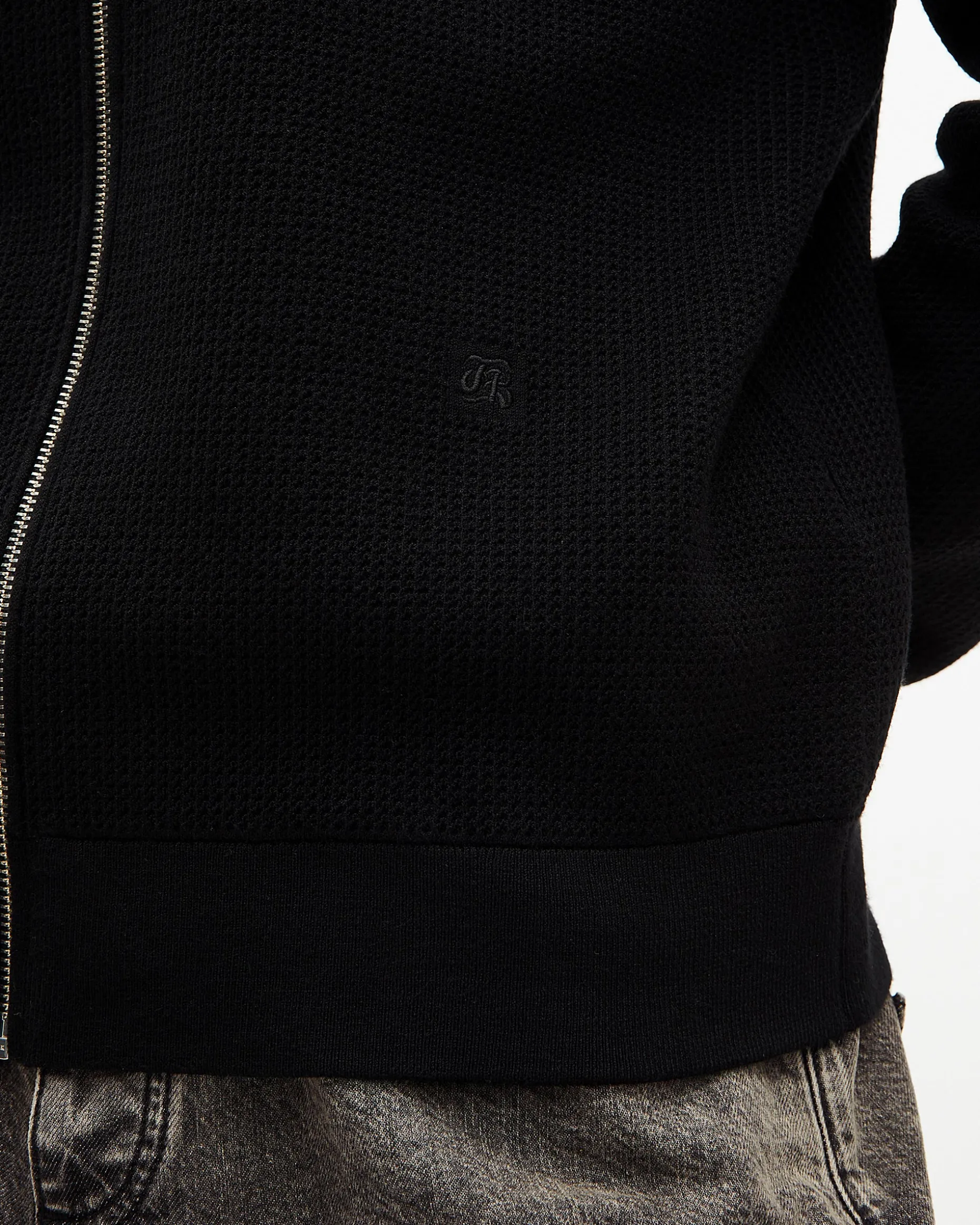 Cardigan en nid d'abeille noir