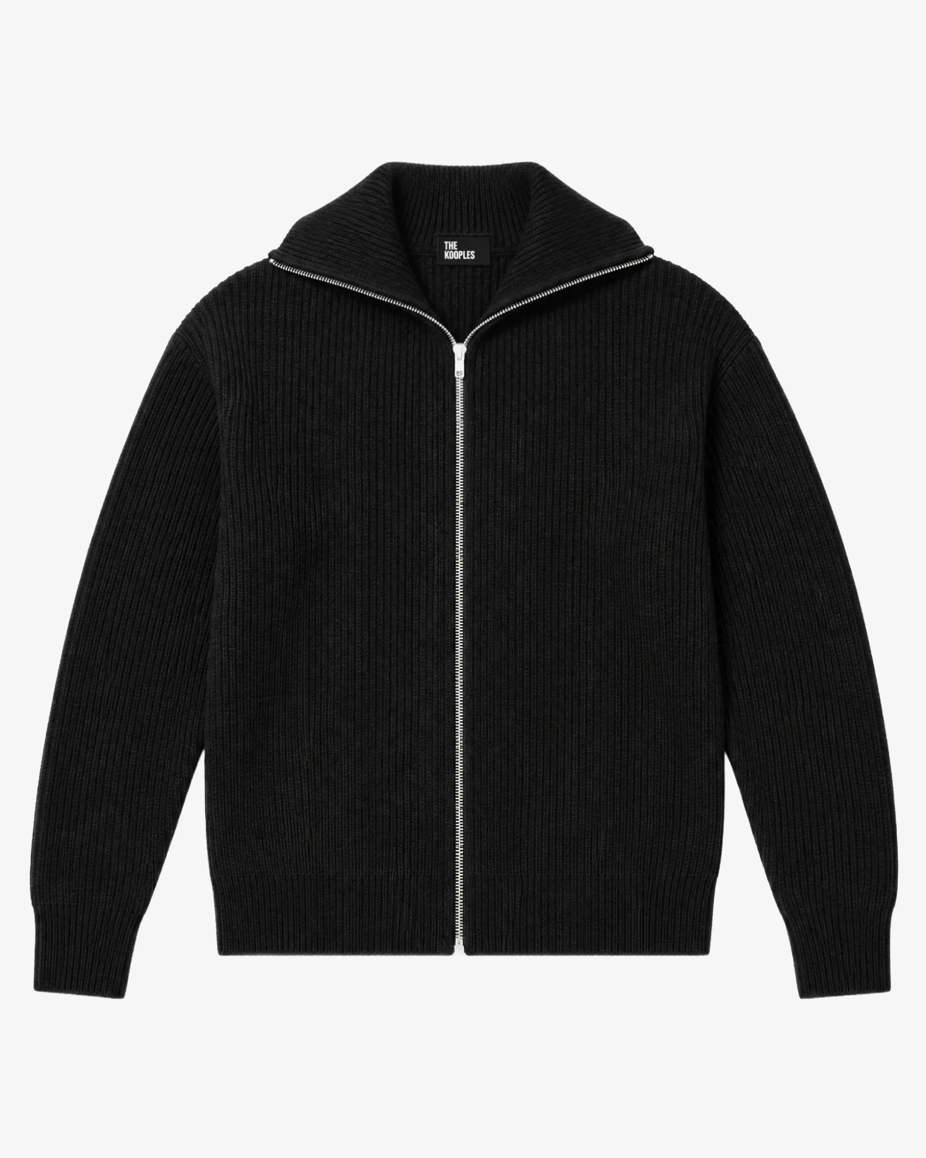 Cardigan zippé en laine noir