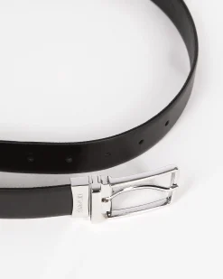 Ceinture réversible en cuir noir