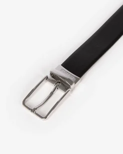Ceinture réversible en cuir noir