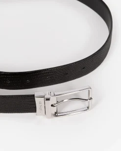 Ceinture réversible en cuir noir