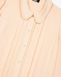 Chemise avec détails de plissage pêche