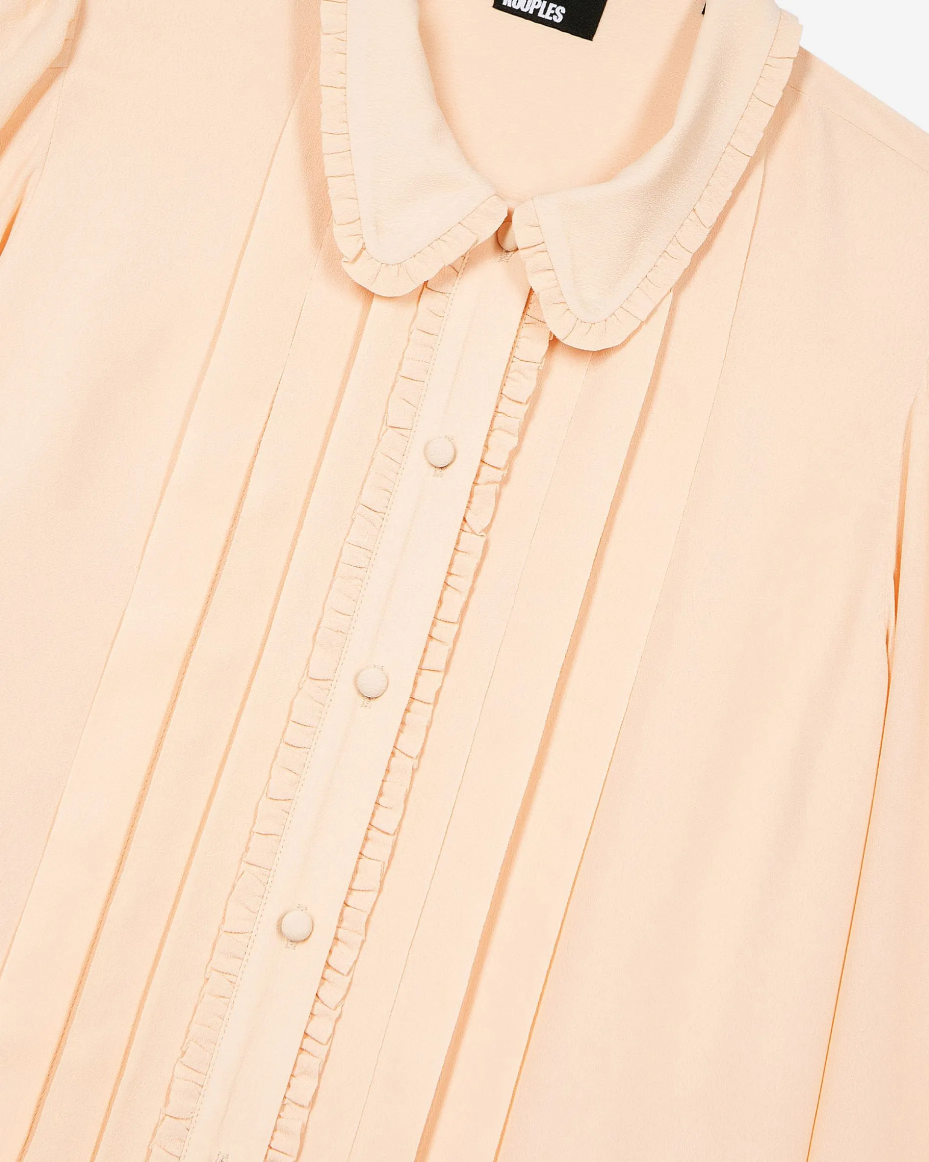 Chemise avec détails de plissage pêche