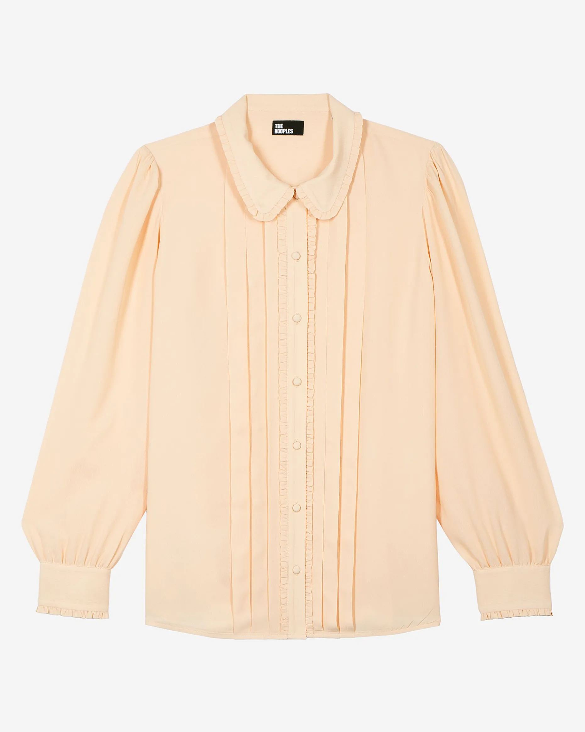 Chemise avec détails de plissage pêche