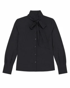 Chemise avec lavallière noire