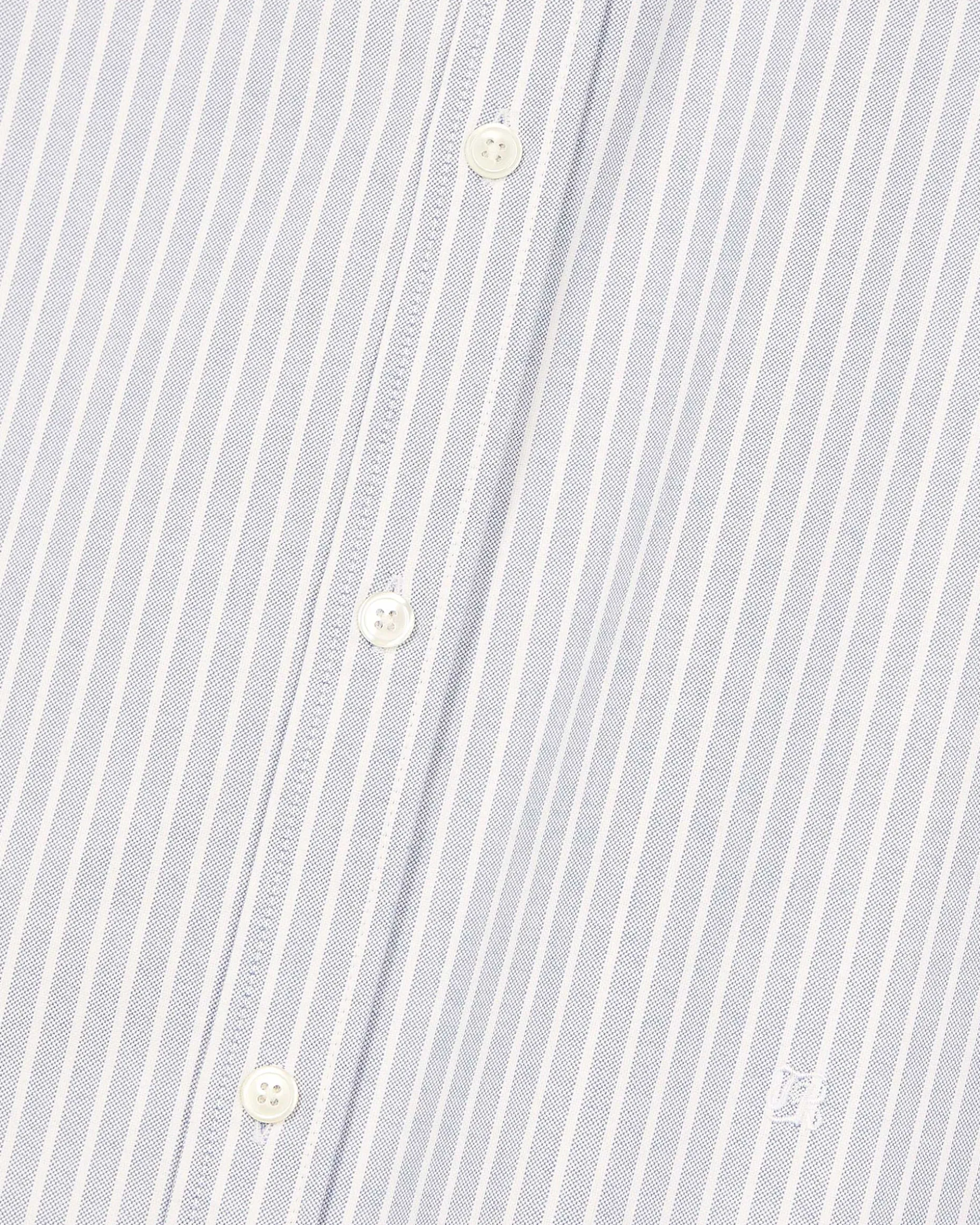Chemise col contrasté rayée bleue