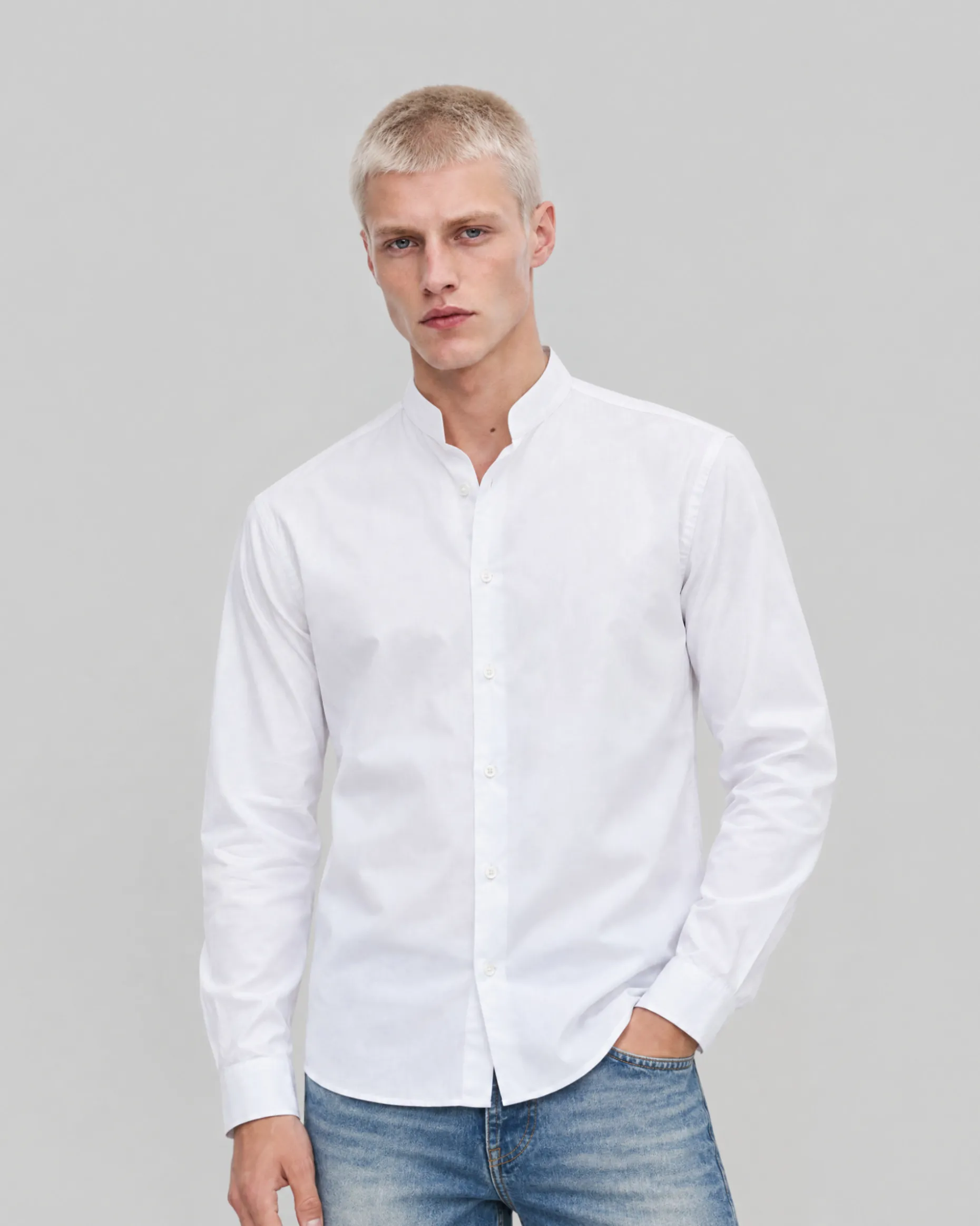 Chemise col officier blanche