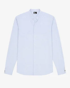 Chemise col officier bleue