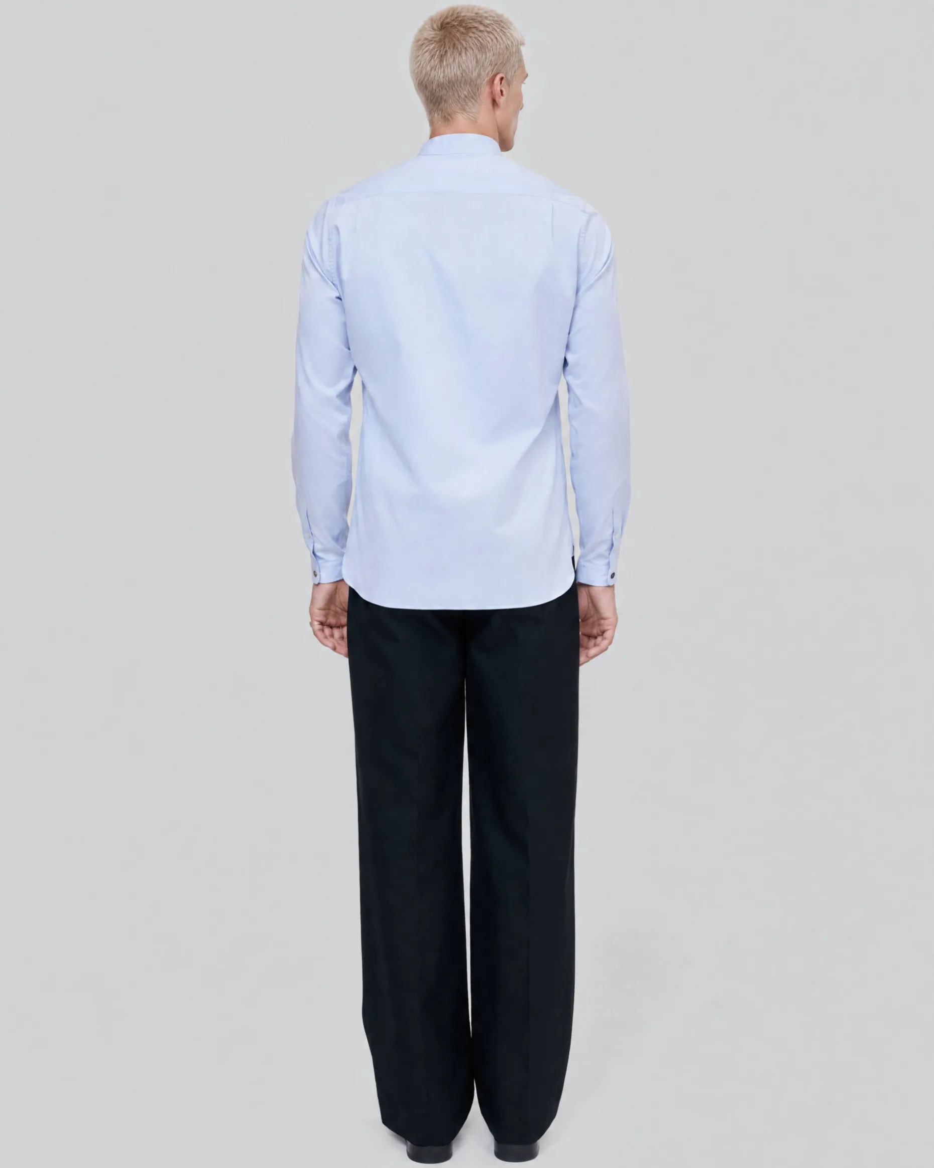 Chemise col officier bleue