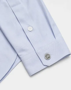 Chemise col officier bleue