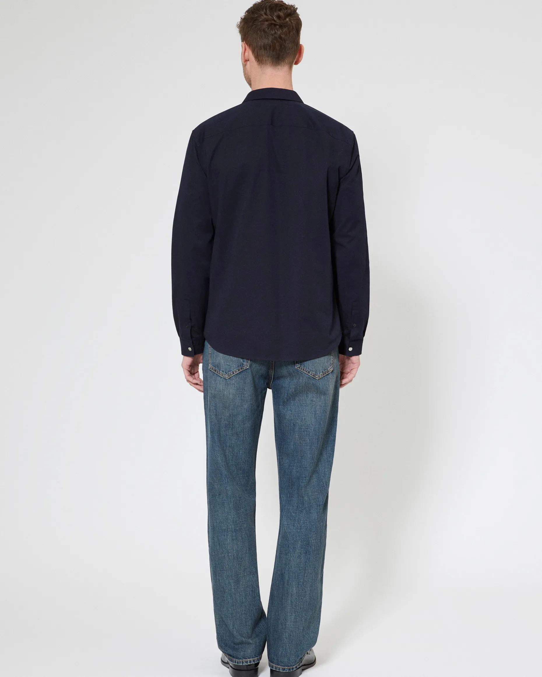 Chemise col tailleur marine