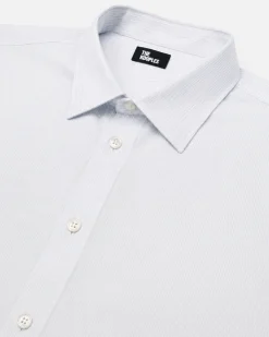 Chemise en coton rayée blanche