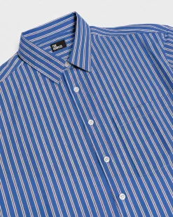 Chemise en coton rayée marine