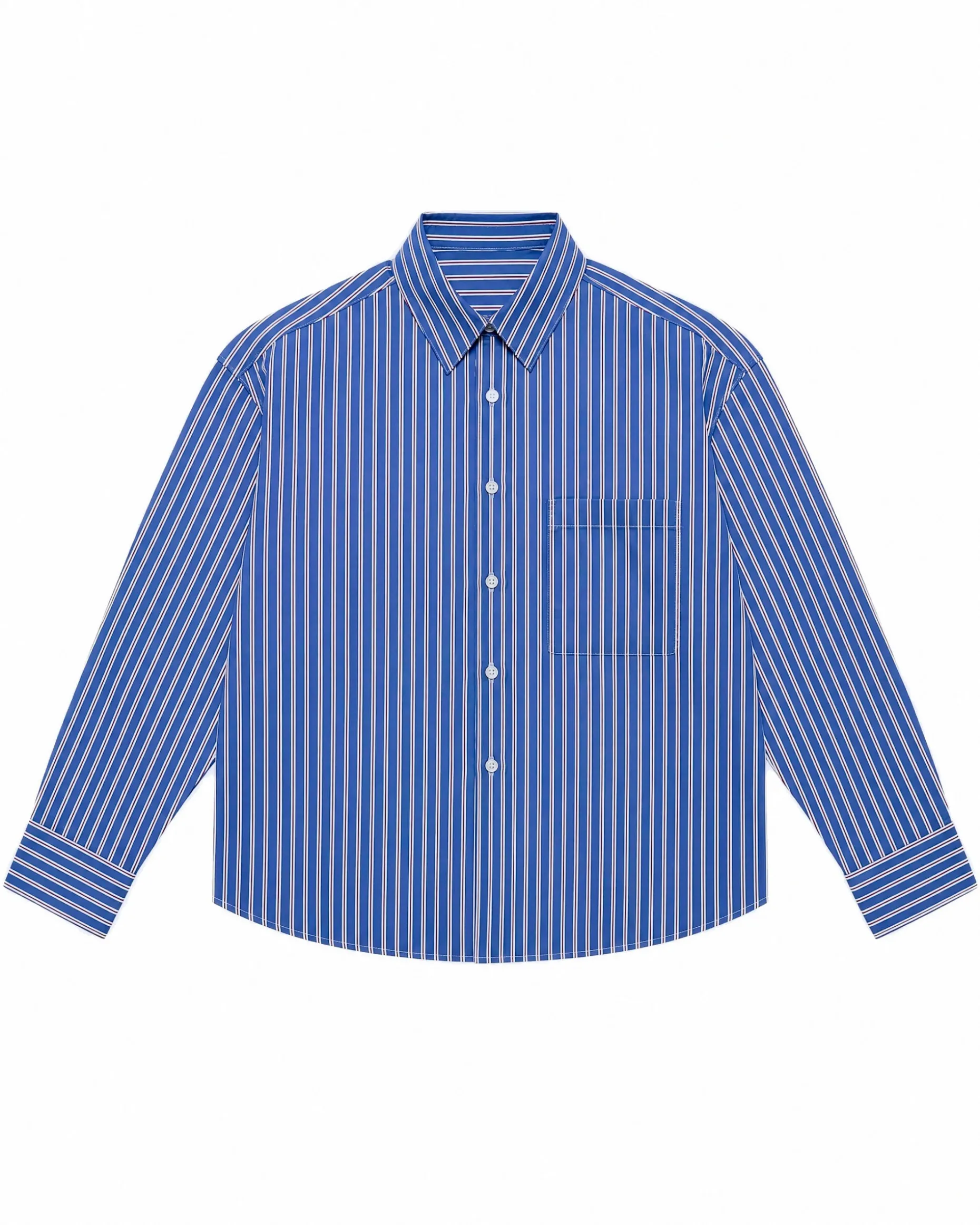 Chemise en coton rayée marine