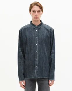 Chemise en denim bleue