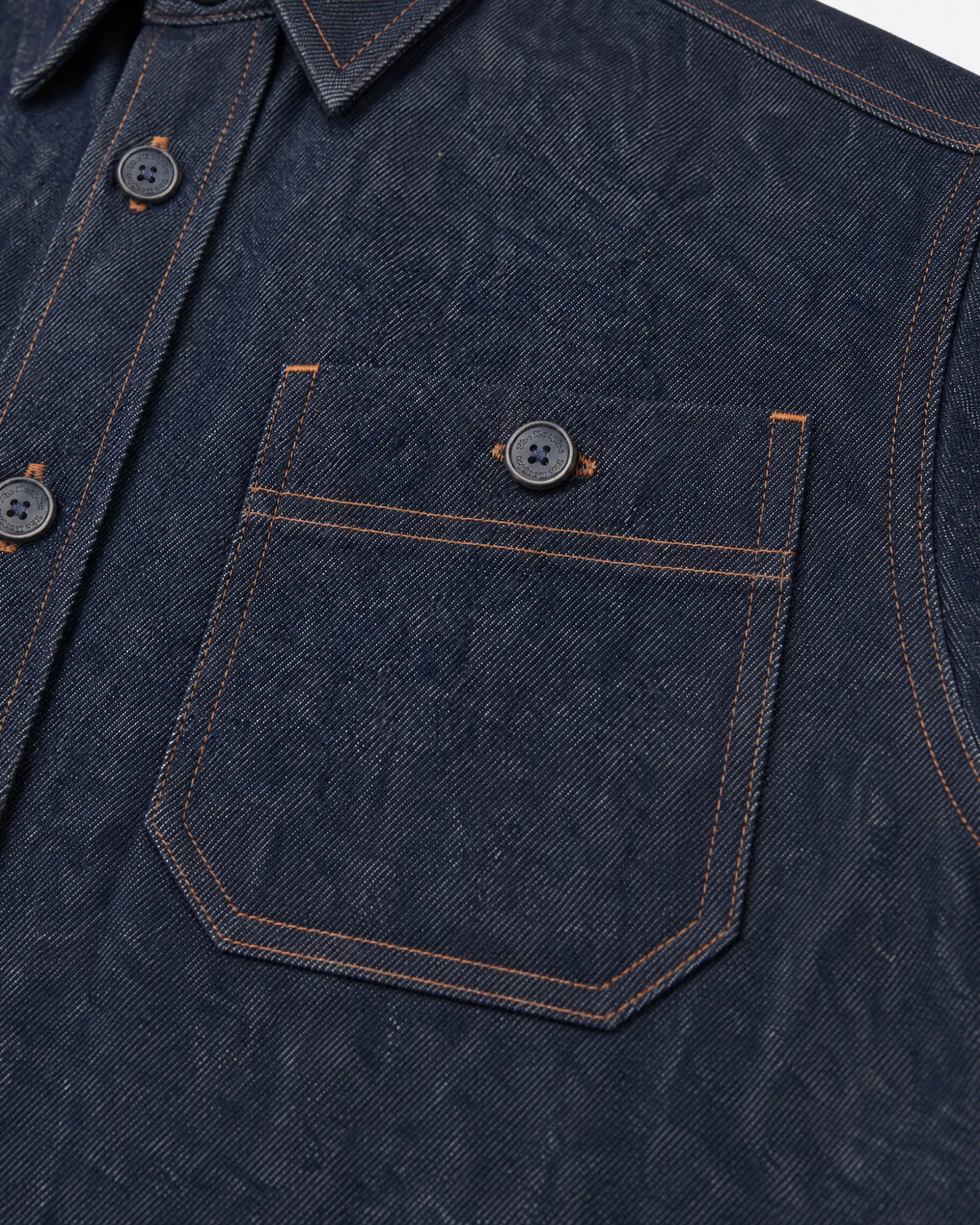 Chemise en denim brut bleue