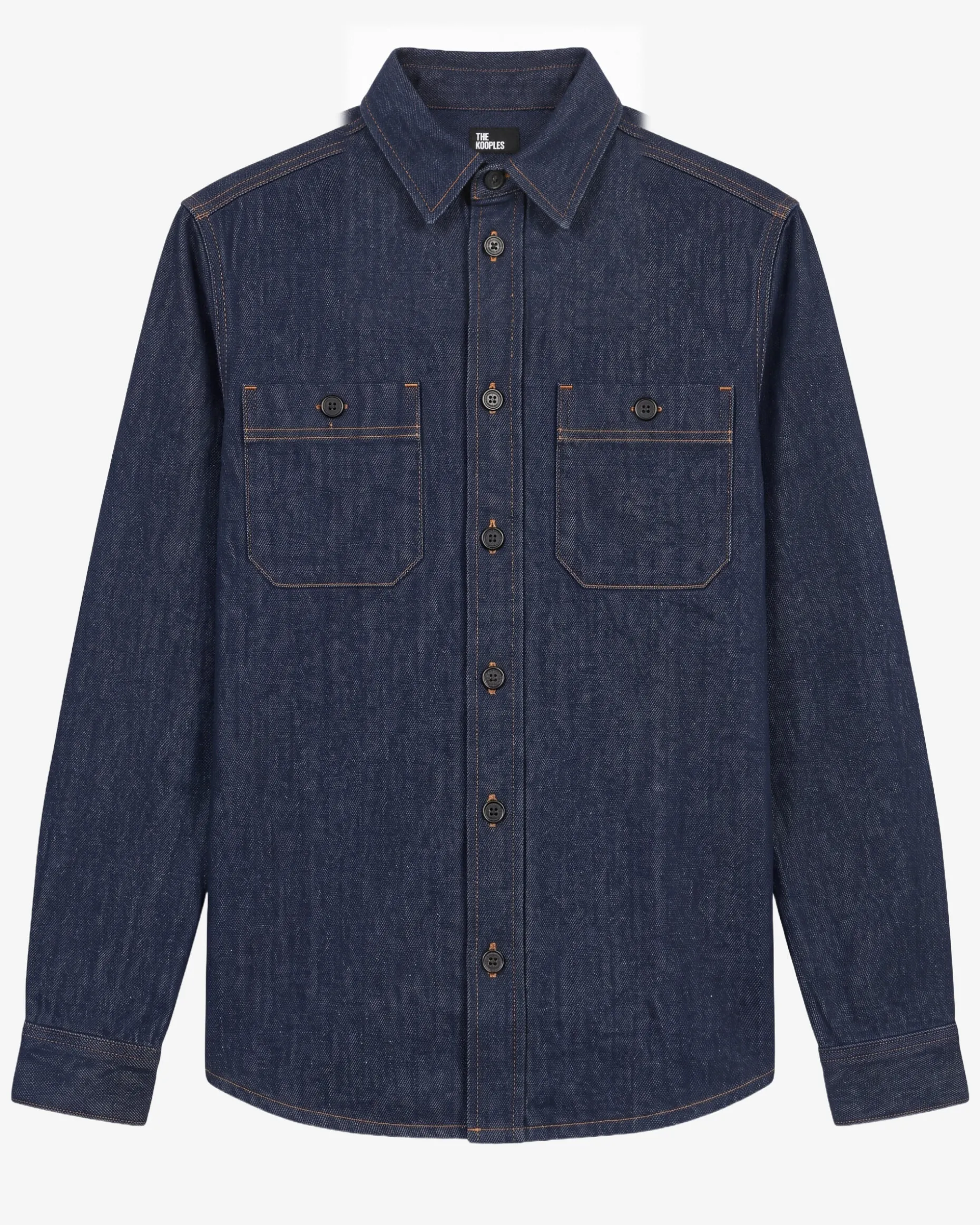 Chemise en denim brut bleue