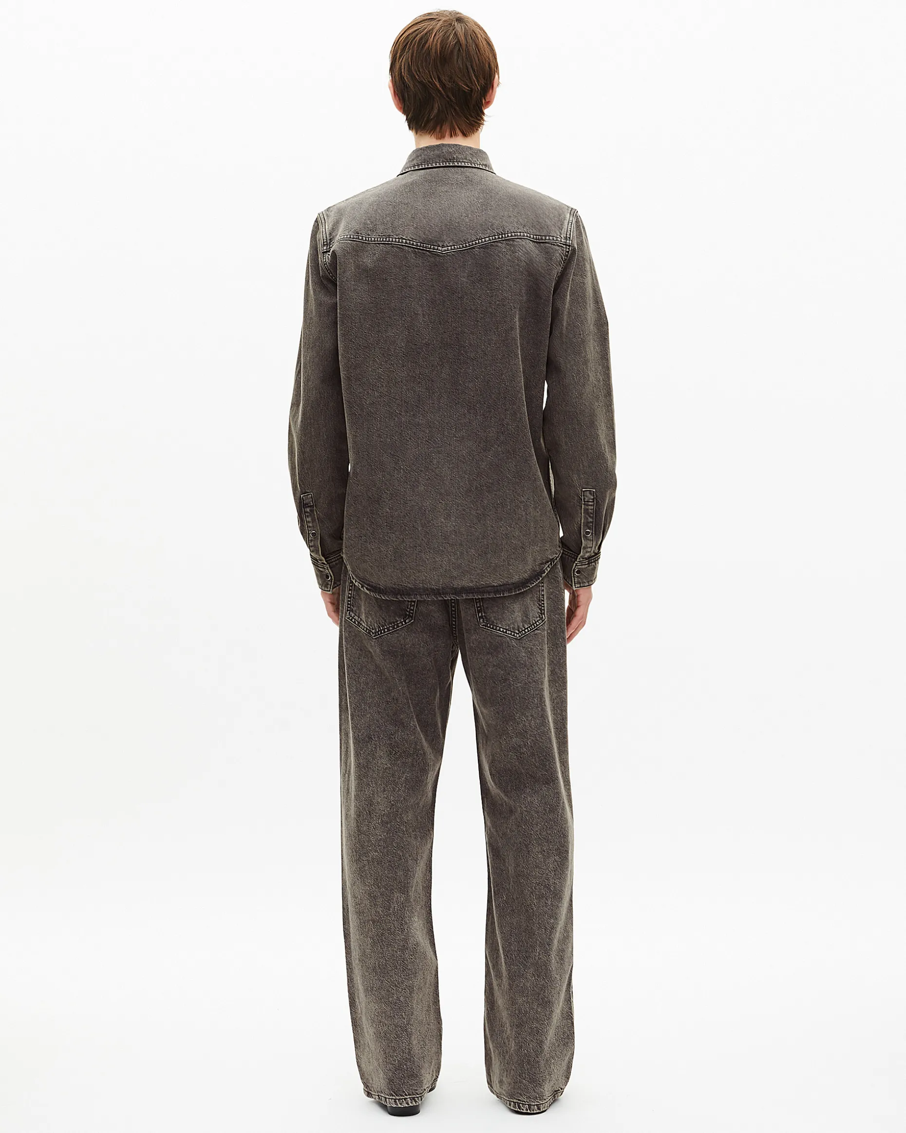 Chemise en denim grise