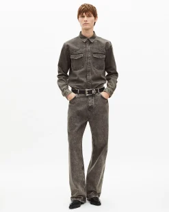 Chemise en denim grise