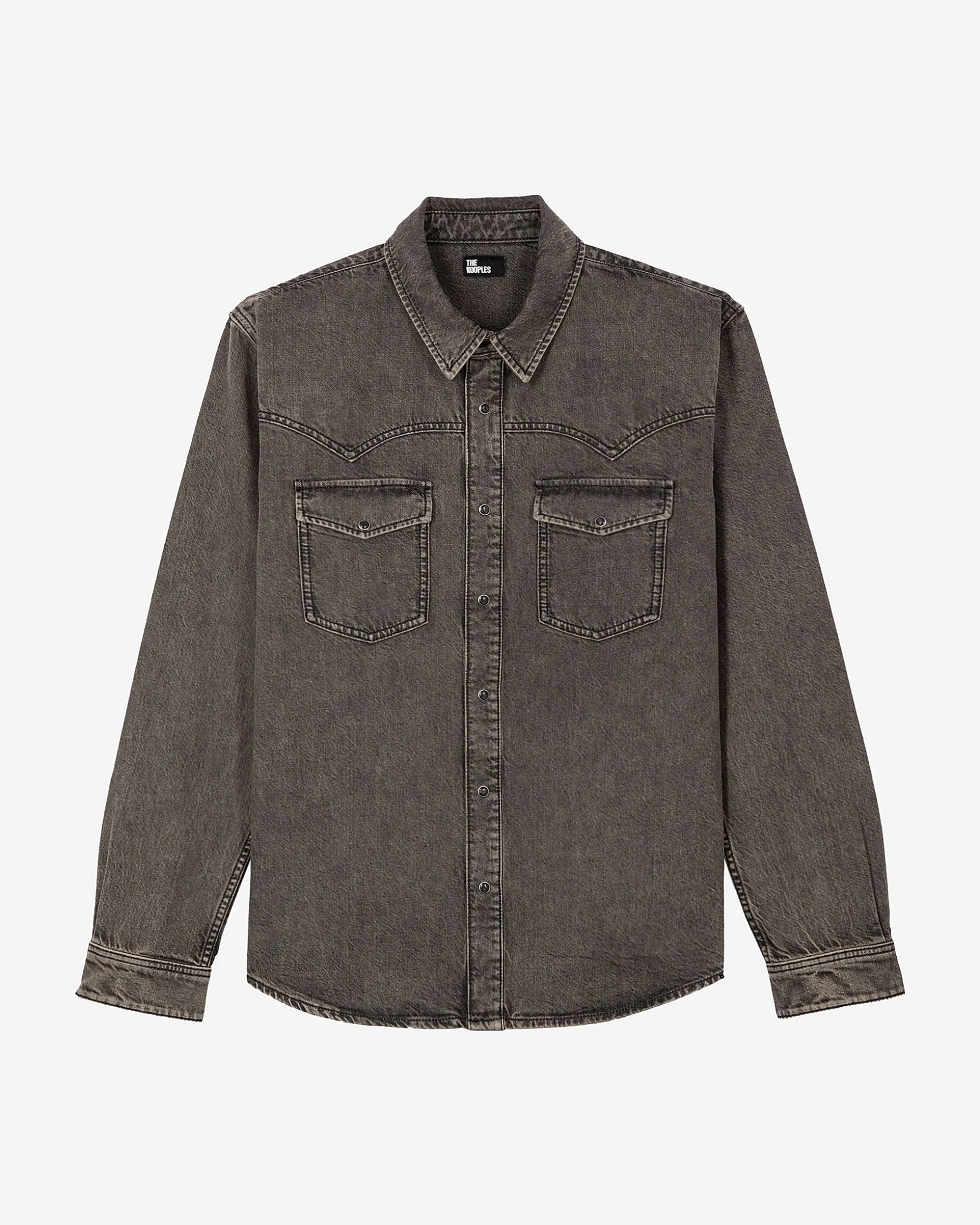 Chemise en denim grise