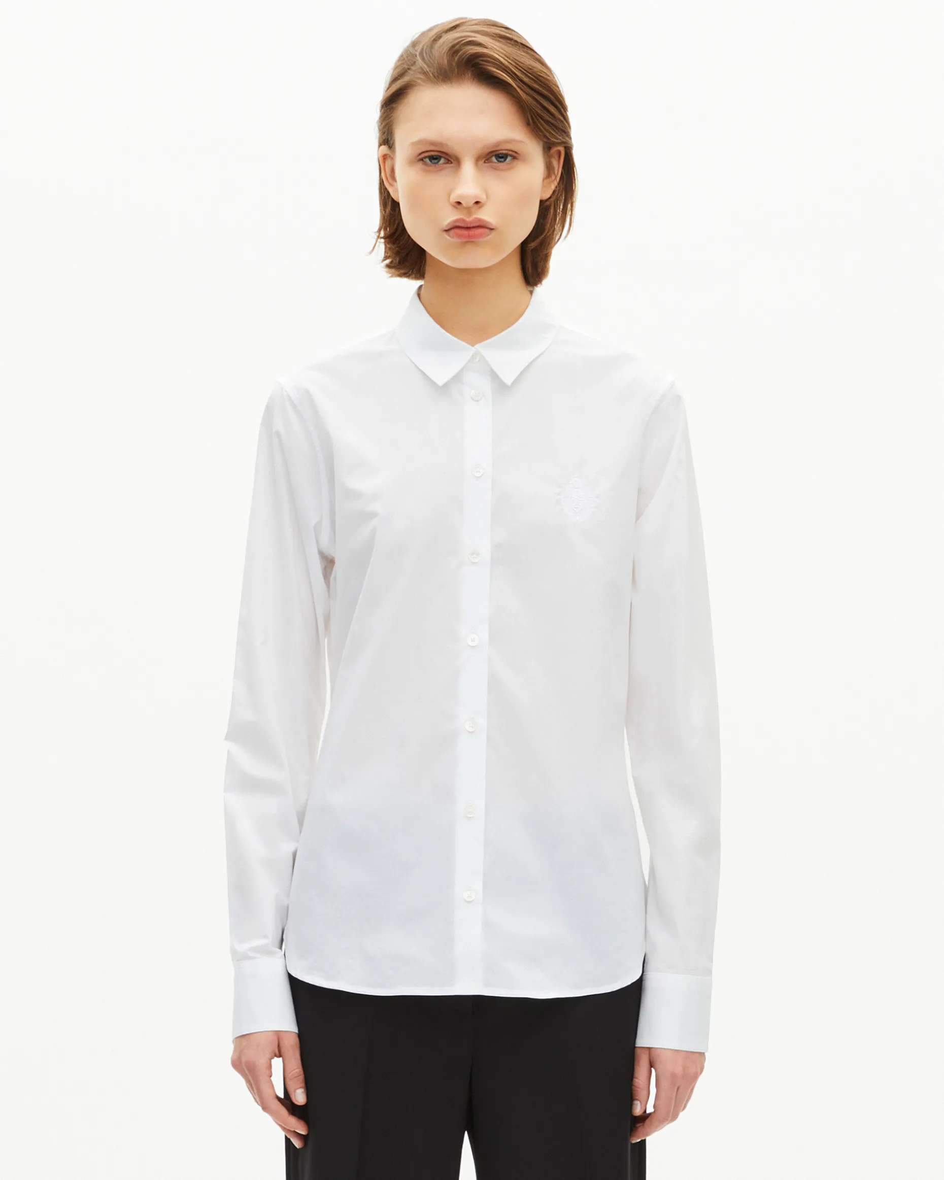Chemise en popeline blanche