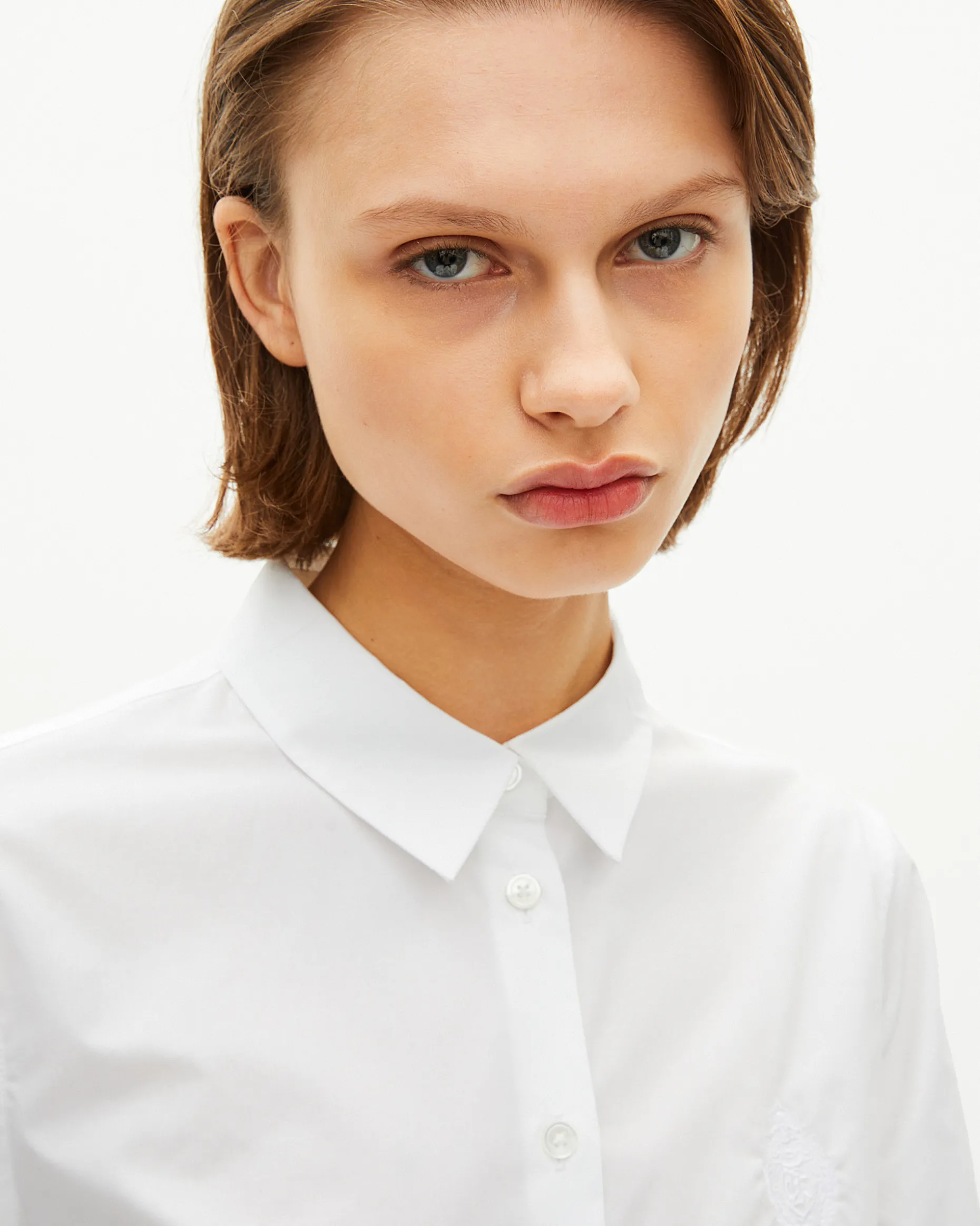Chemise en popeline blanche