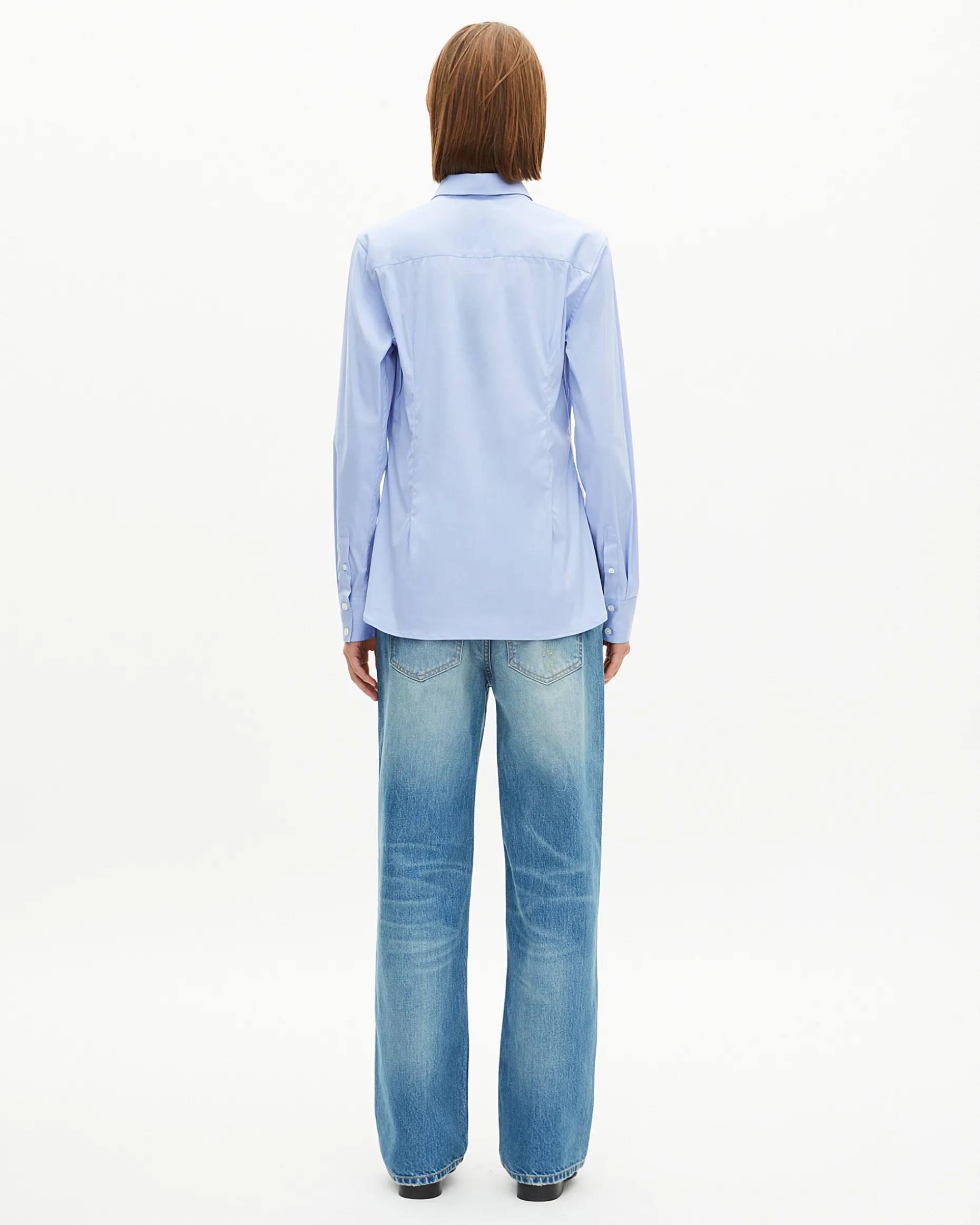 Chemise en popeline bleu clair