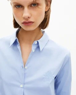 Chemise en popeline bleu clair