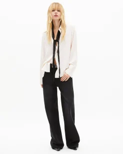Chemise en satin écrue