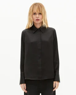 Chemise en satin noir