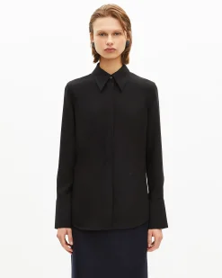 Chemise en satin noire