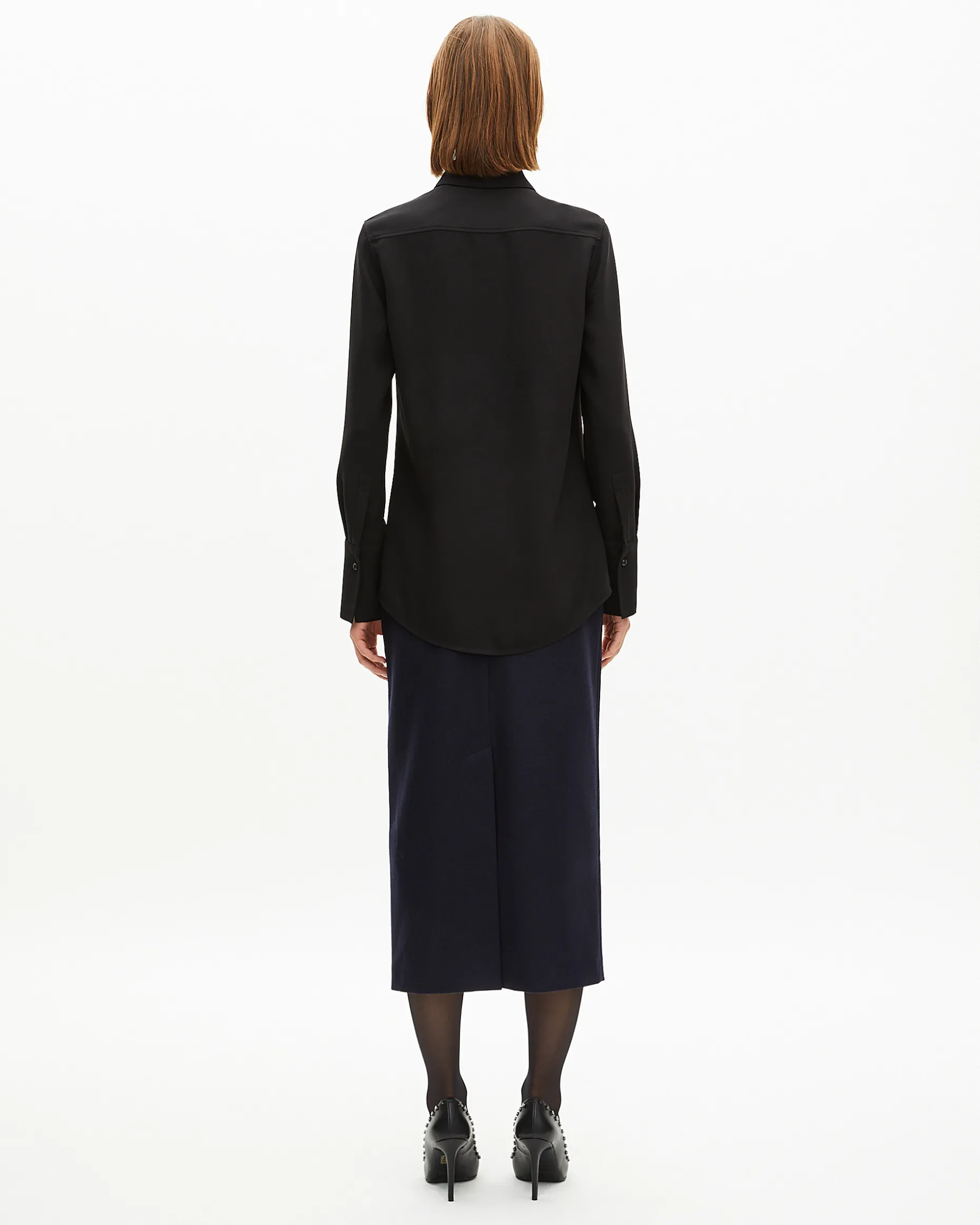 Chemise en satin noire