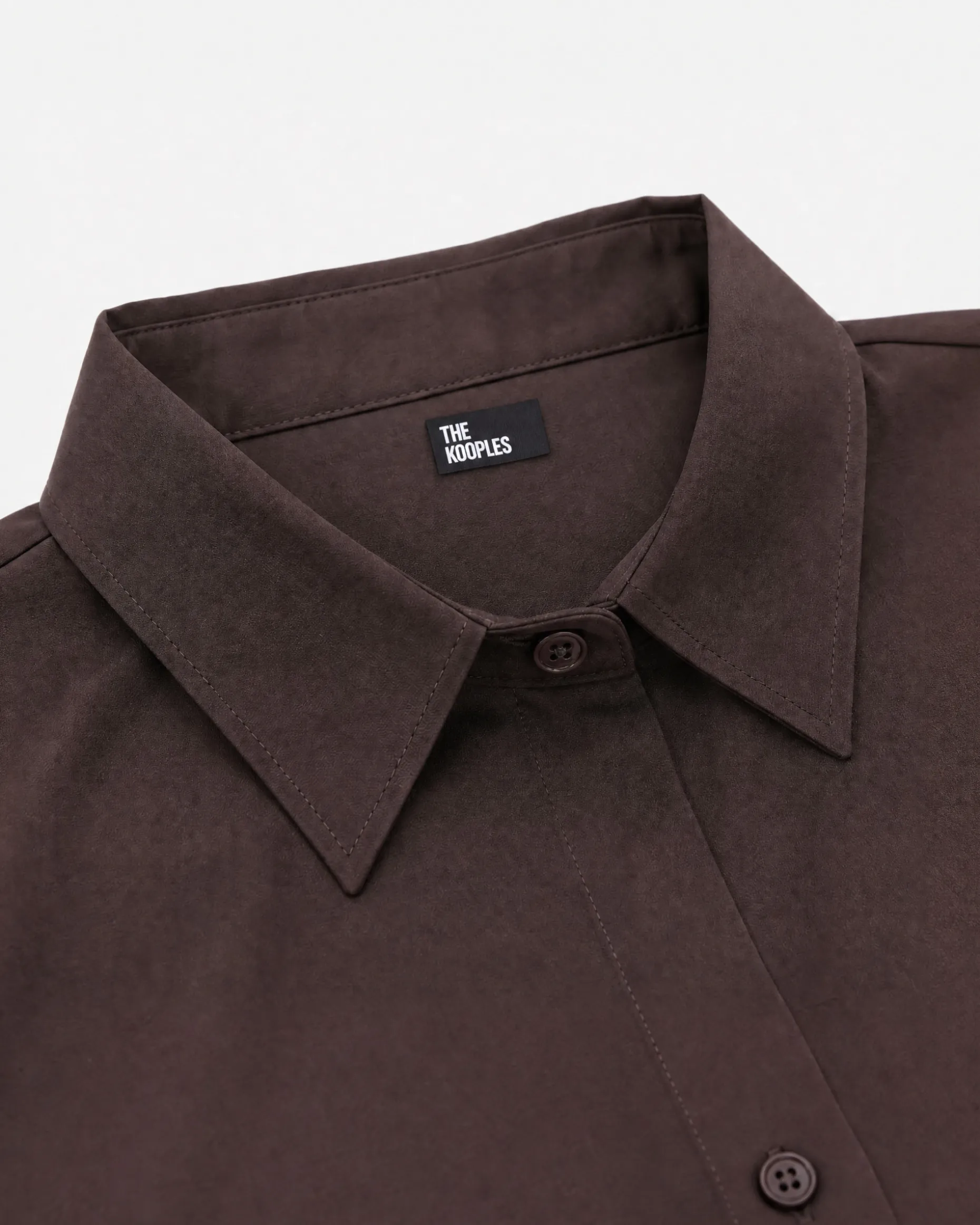 Chemise en soie avec dentelle marron