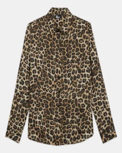 Chemise en soie léopard