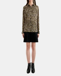 Chemise en soie léopard