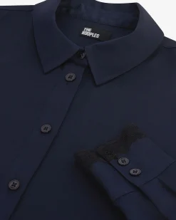 Chemise en soie marine