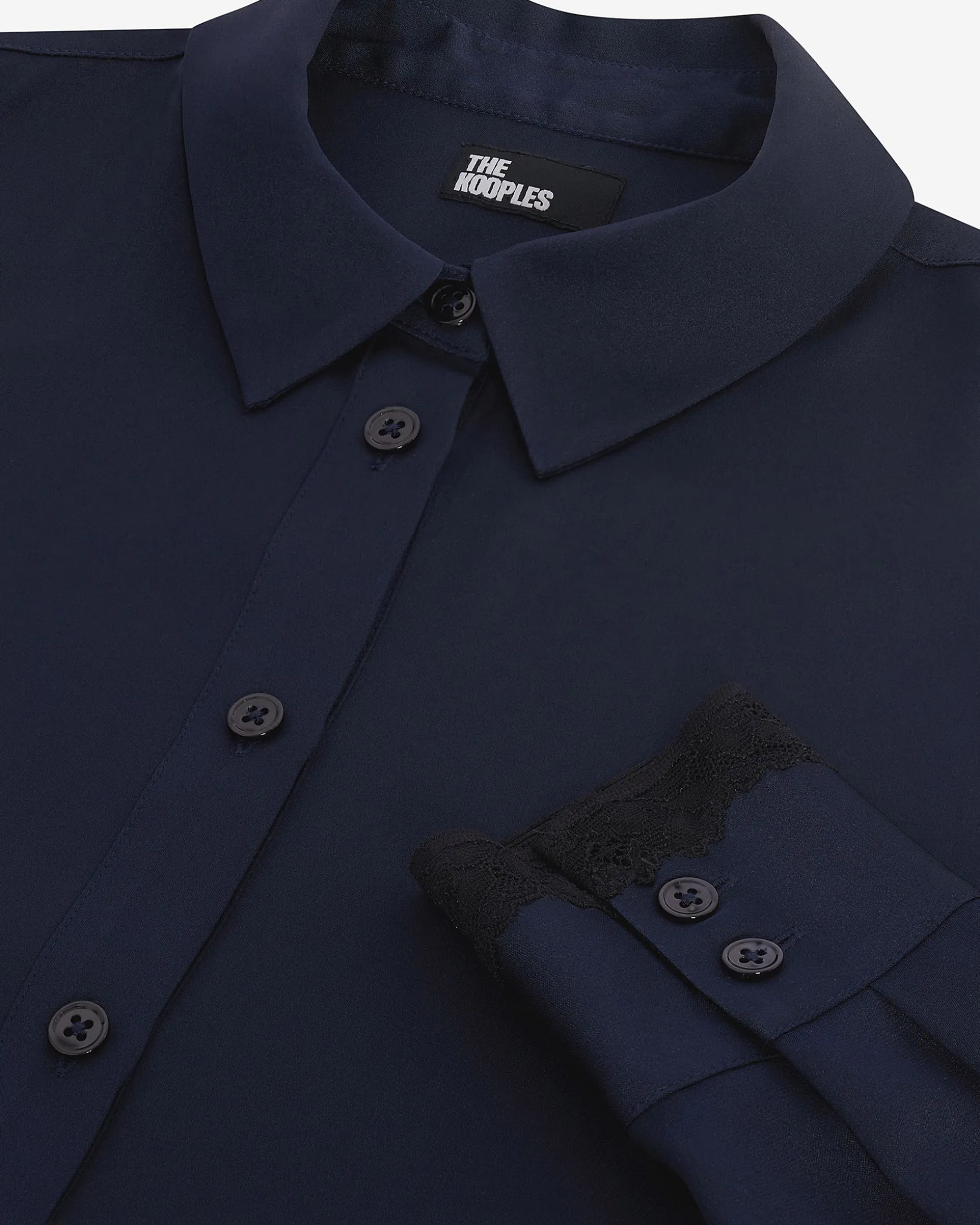Chemise en soie marine