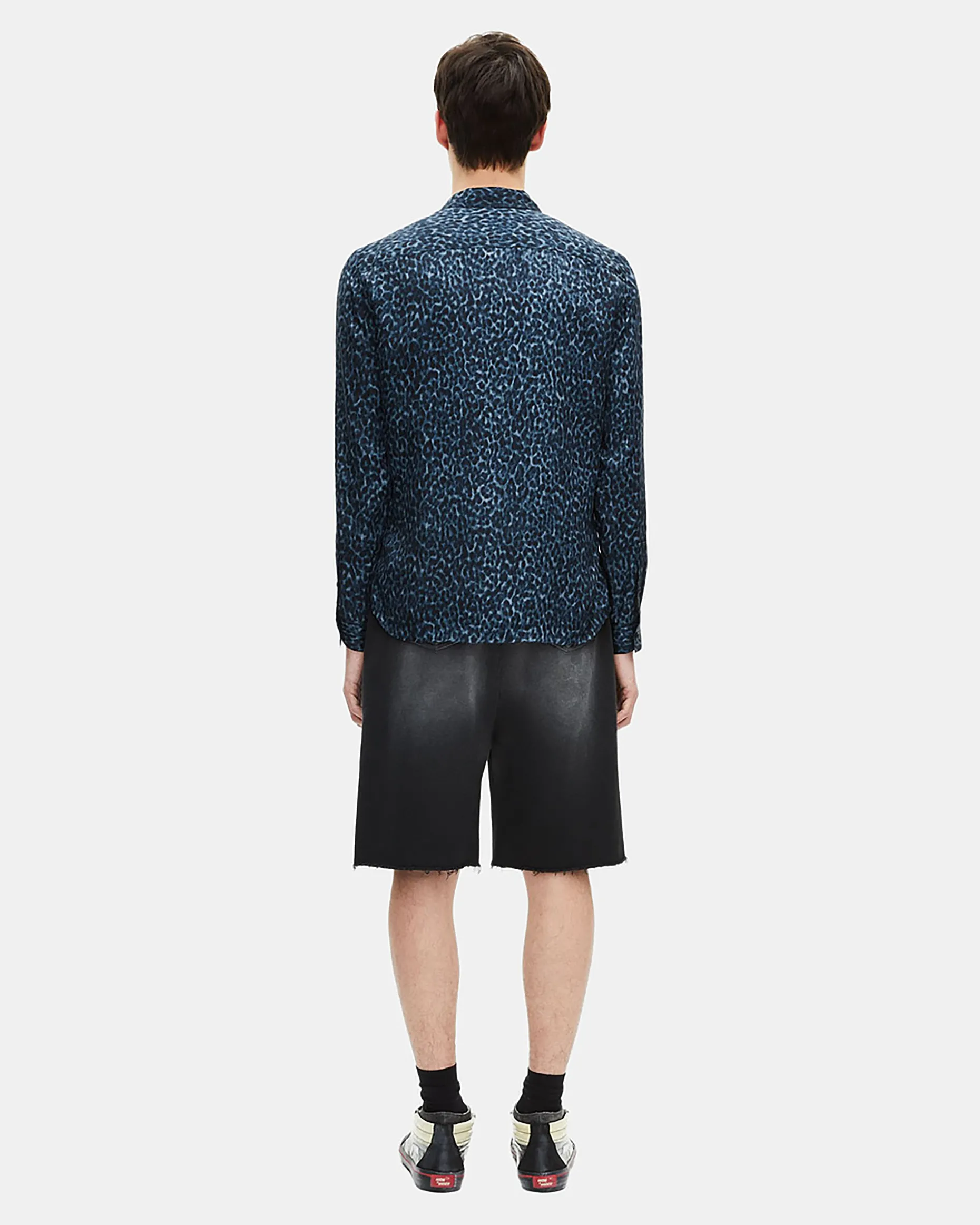 Chemise en soie mélangée imprimé léopard