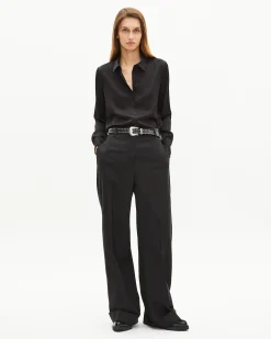 Chemise en soie noire