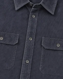 Chemise en velours côtelé marine