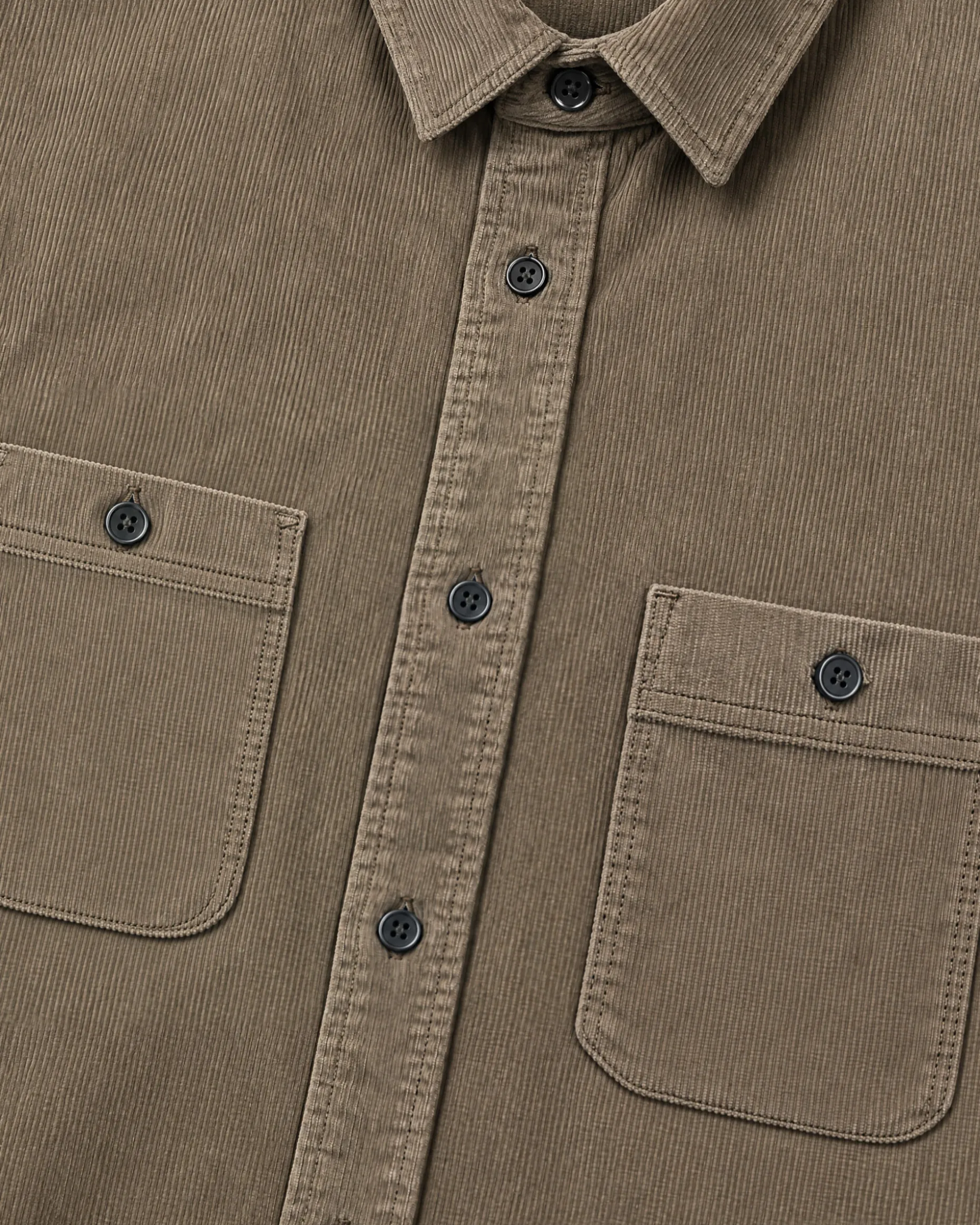 Chemise en velours côtelé taupe