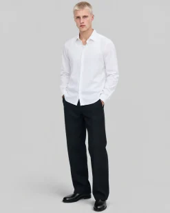 Chemise formelle slim en popeline blanche